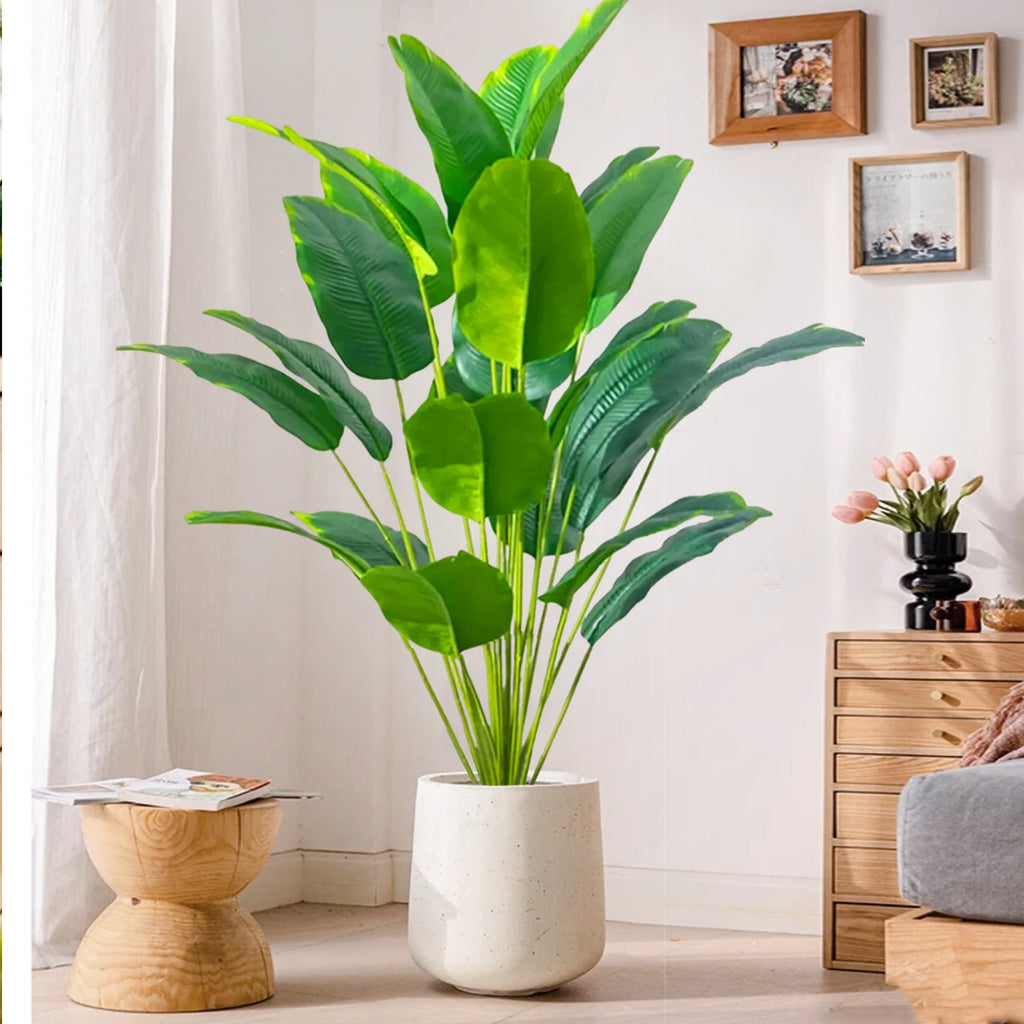 Large Artificial Tropical Palm Tree Banana Plant Real Touch Strelitzia Reginae Fake Plant for Home Garden Decor