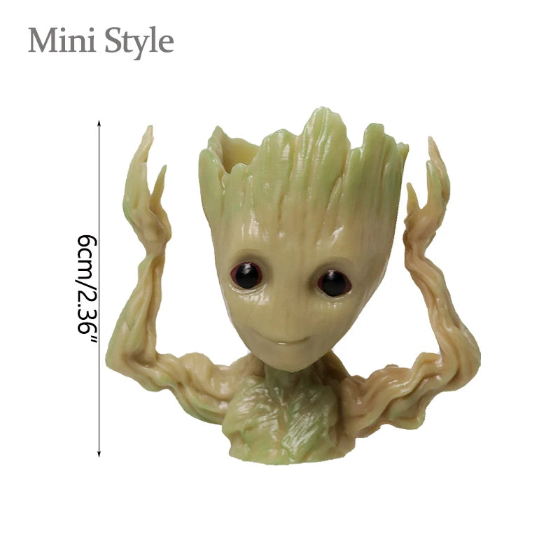 Mini Groot Figurine Home Decor Cartoon Tree Man Desk Ornament Creative Plant Holder Gift
