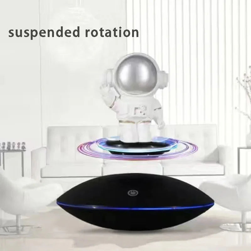 Magnetic Levitation Rotating Display Stand with LED Light Floating Base for Figures Jewelry Home Office Decor