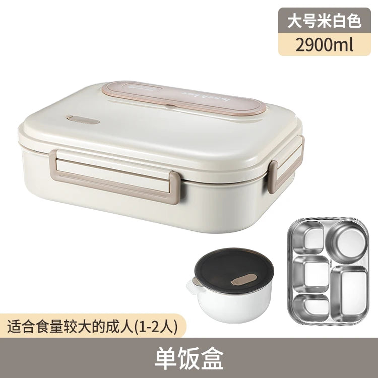 Stainless Steel Kids Lunch Box Compartment Bento Container Insulated Food Storage with Bag for School