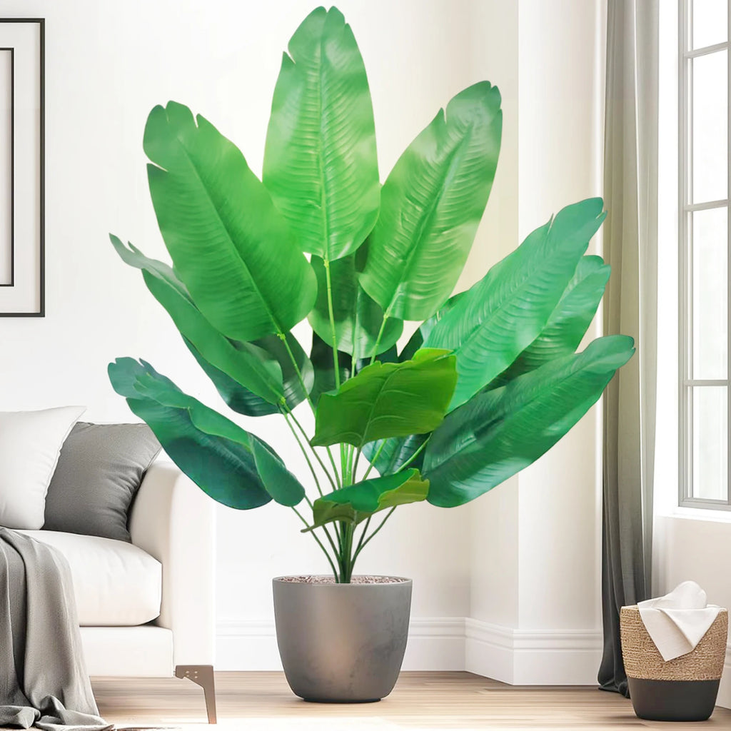 Large Artificial Tropical Palm Tree Banana Plant Real Touch Strelitzia Reginae Fake Plant for Home Garden Decor