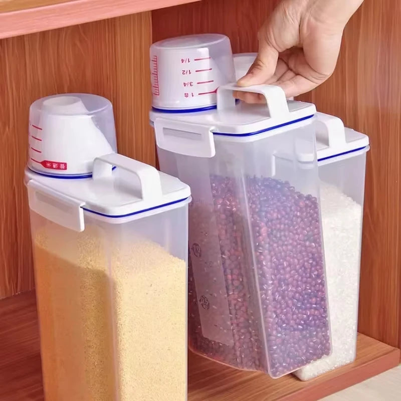 Airtight Rice Storage Container with Lid 2.5L Kitchen Food Storage Bin