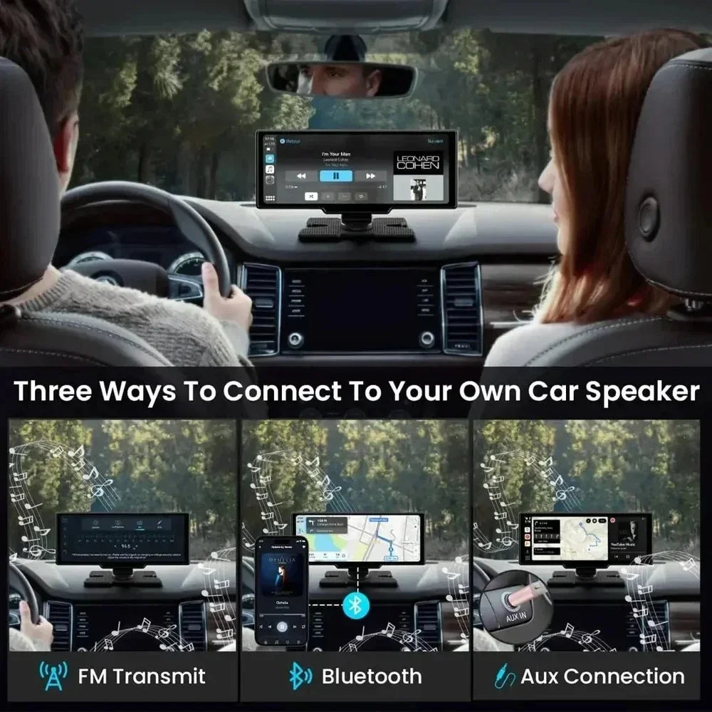 Ottocast AI 11.4 Inch Wireless CarPlay Screen Android 15 Smart Car Display with GPS and Split Screen
