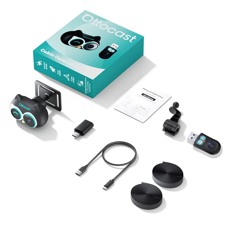 Ottocast Cabin Care Wireless CarPlay Baby Camera 1080P HD Backseat Monitor with Night Vision