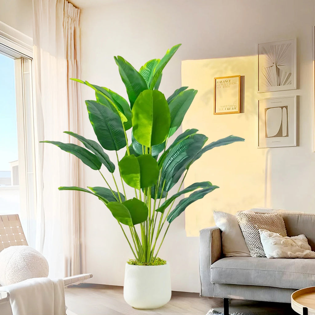 Large Artificial Tropical Palm Tree Banana Plant Real Touch Strelitzia Reginae Fake Plant for Home Garden Decor