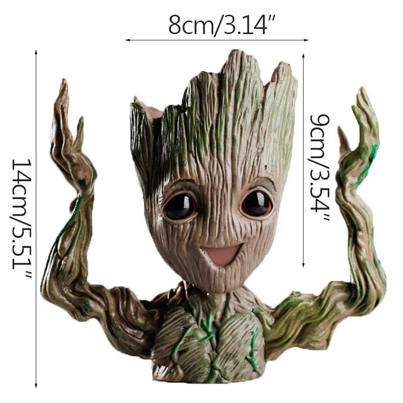 Mini Groot Figurine Home Decor Cartoon Tree Man Desk Ornament Creative Plant Holder Gift