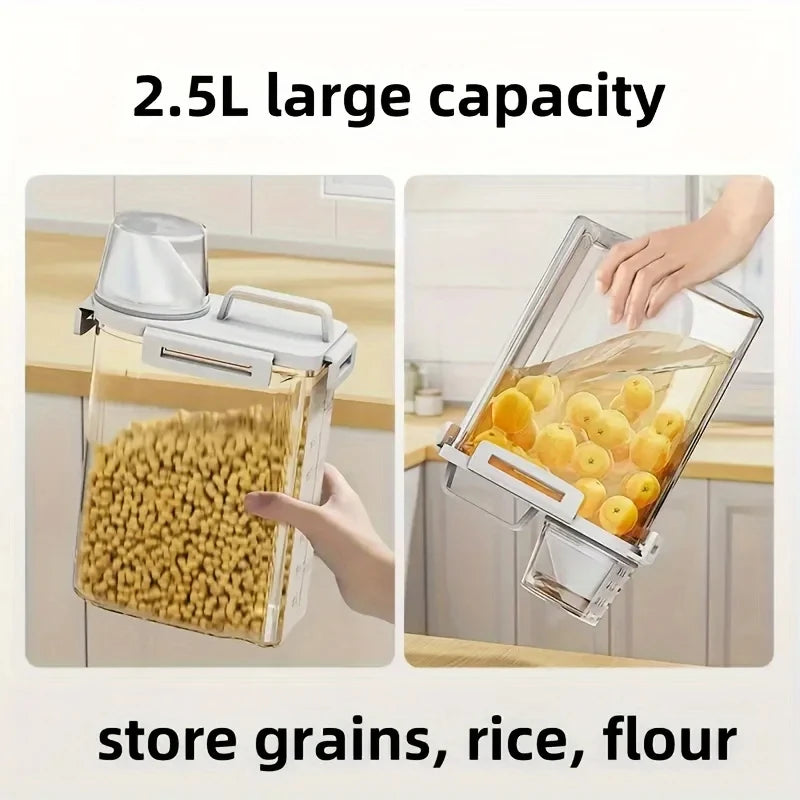 Airtight Rice Storage Container with Lid 2.5L Kitchen Food Storage Bin