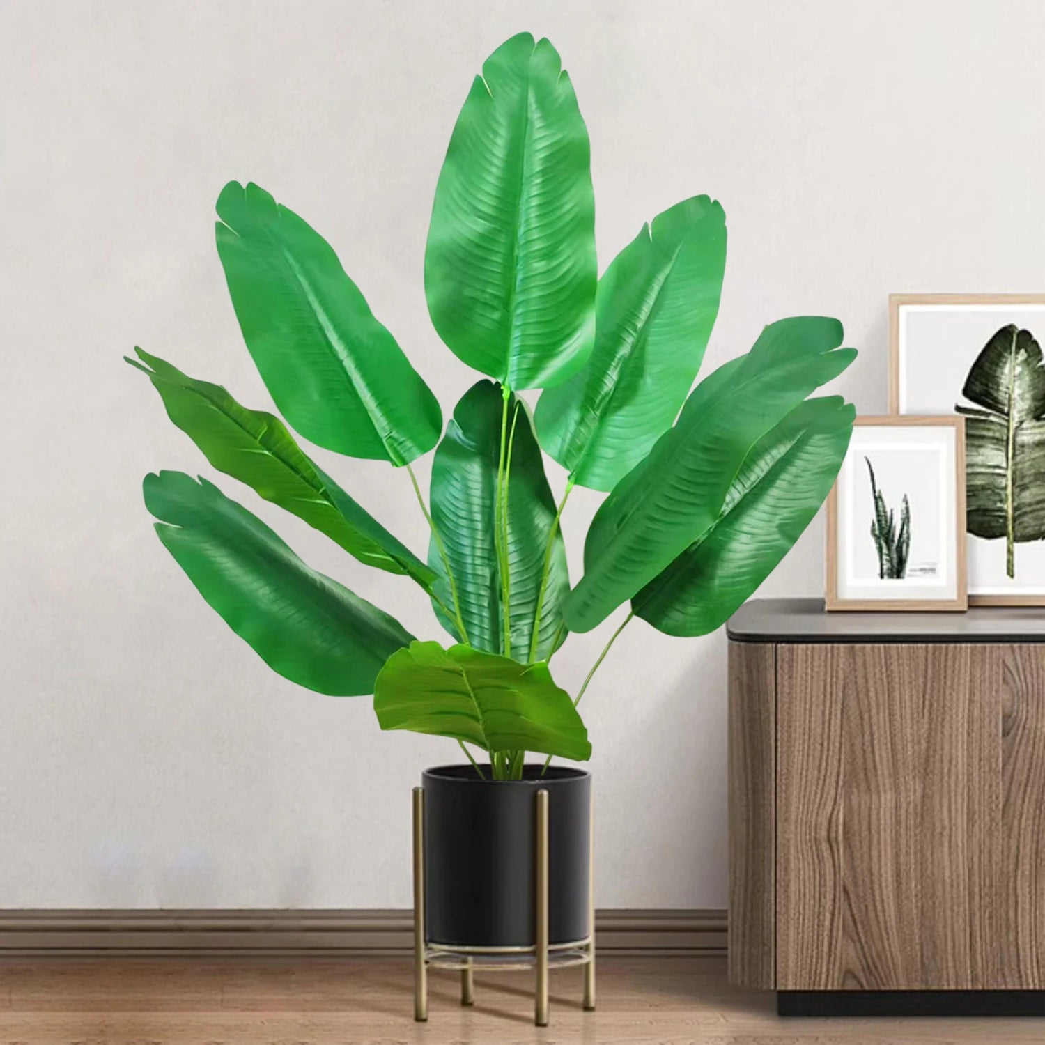 Large Artificial Tropical Palm Tree Banana Plant Real Touch Strelitzia Reginae Fake Plant for Home Garden Decor
