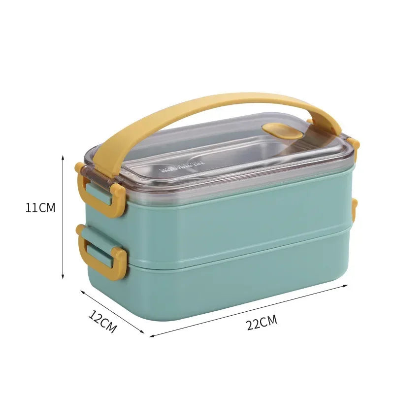 304 Stainless Steel Thermal Lunch Box Single Double Layer Bento Food Container Leakproof Office School Use