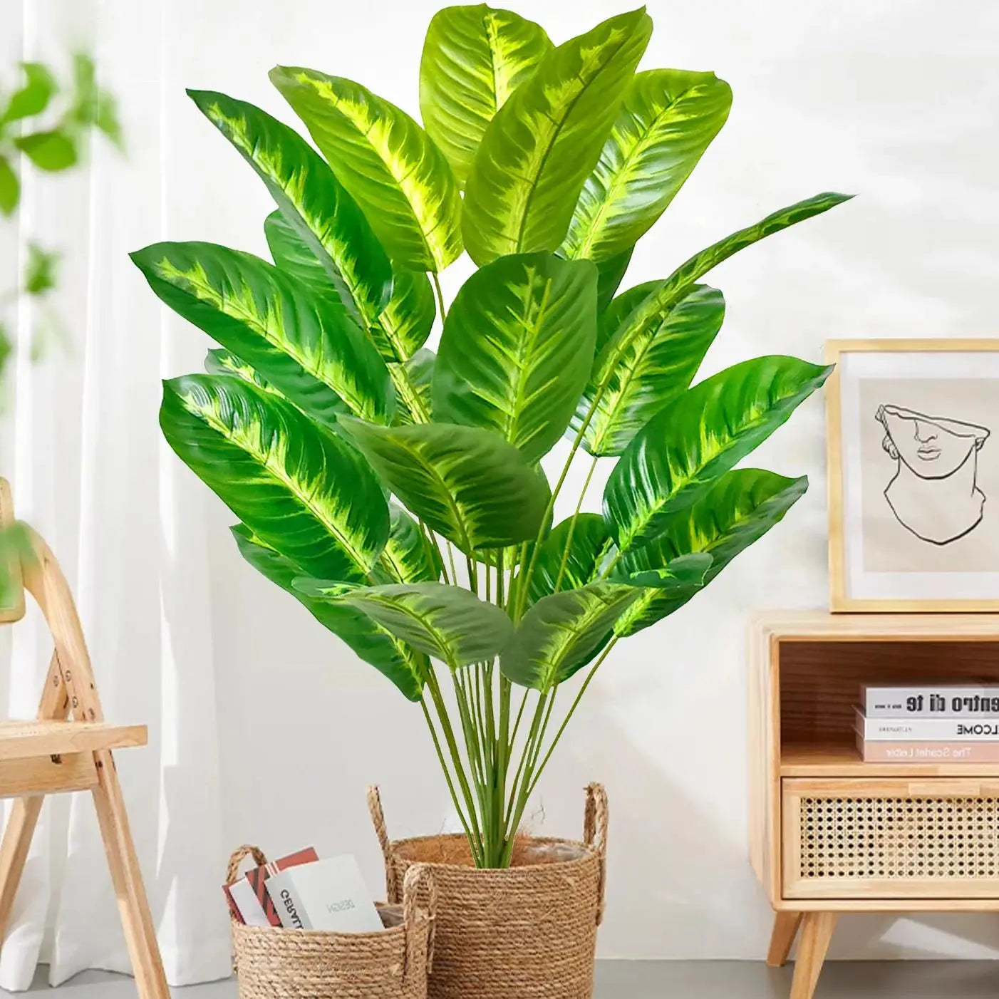 Large Artificial Tropical Palm Tree Banana Plant Real Touch Strelitzia Reginae Fake Plant for Home Garden Decor