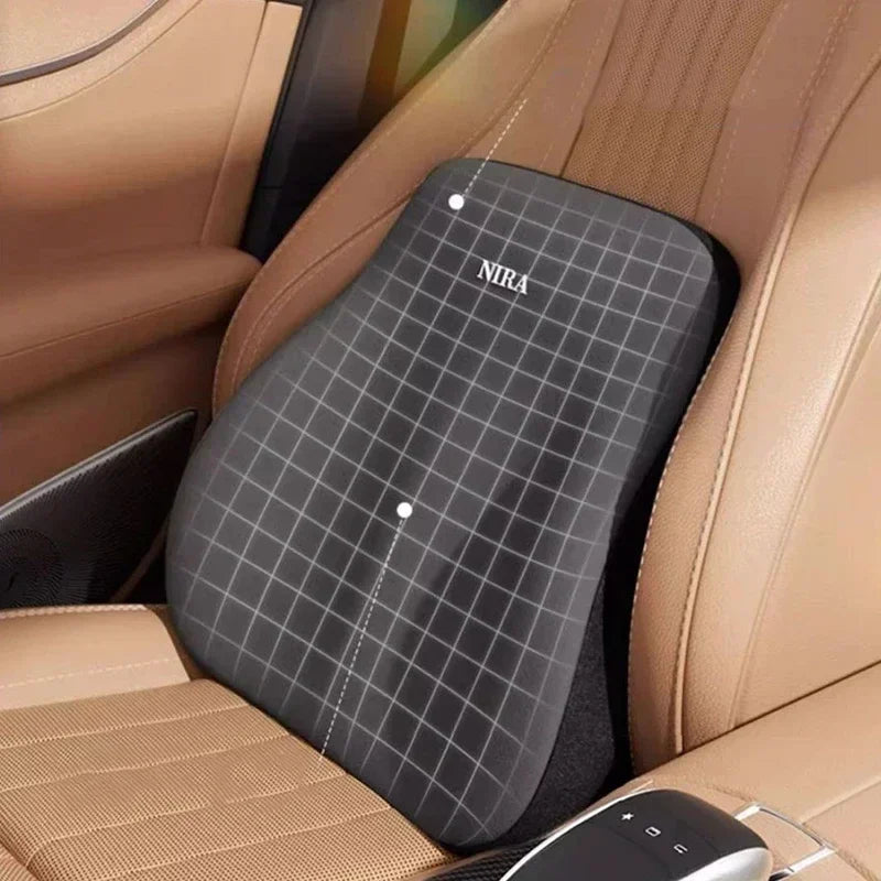 Memory Foam Car Lumbar and Neck Support Cushion Set Ergonomic Back and Headrest Pillow