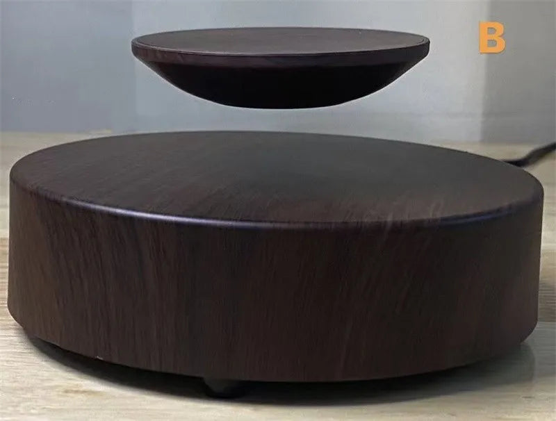 Magnetic Levitation Rotating Display Stand with LED Light Floating Base for Figures Jewelry Home Office Decor