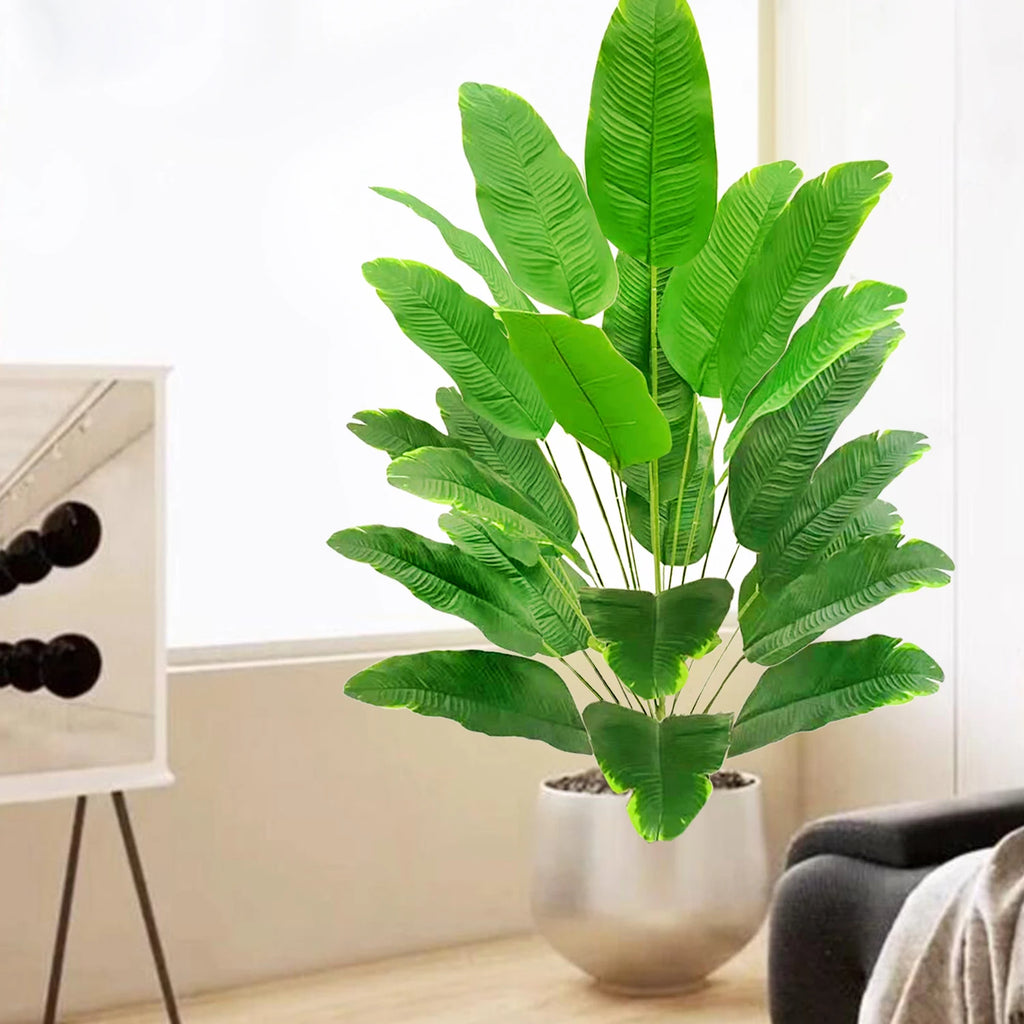 Large Artificial Tropical Palm Tree Banana Plant Real Touch Strelitzia Reginae Fake Plant for Home Garden Decor