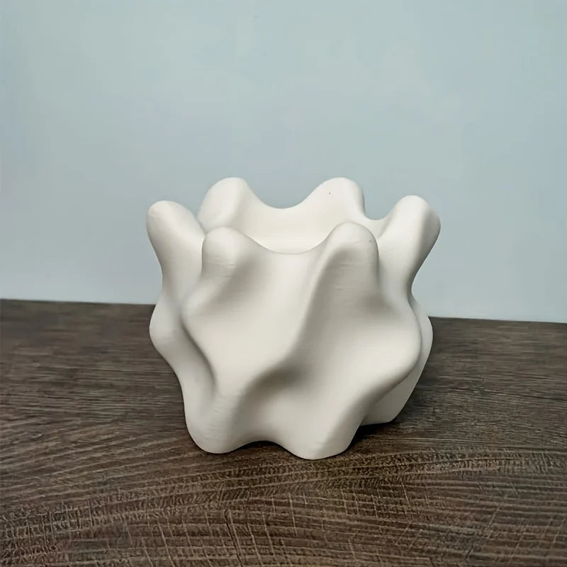 Modern Retro Geometric Indoor/Outdoor Planter Pot with Drainage Hole - Irregular Shaped Plant Pot,Suitable for Succulents