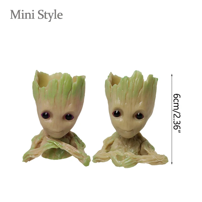 Mini Groot Figurine Home Decor Cartoon Tree Man Desk Ornament Creative Plant Holder Gift