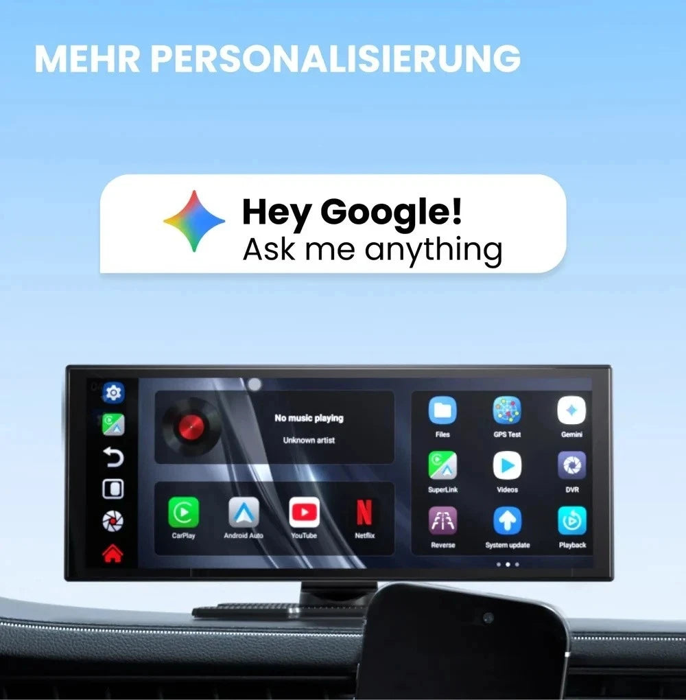 Ottocast AI 11.4 Inch Wireless CarPlay Screen Android 15 Smart Car Display with GPS and Split Screen