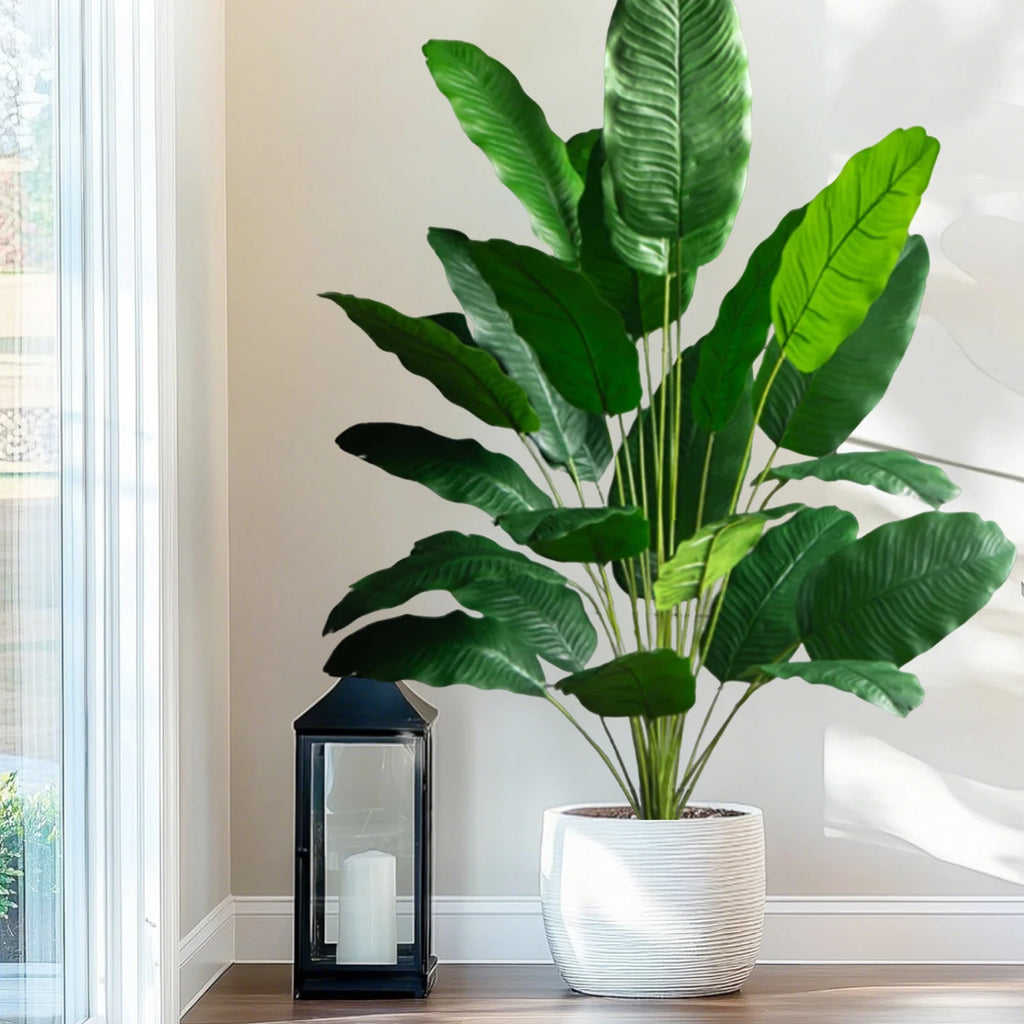 Large Artificial Tropical Palm Tree Banana Plant Real Touch Strelitzia Reginae Fake Plant for Home Garden Decor