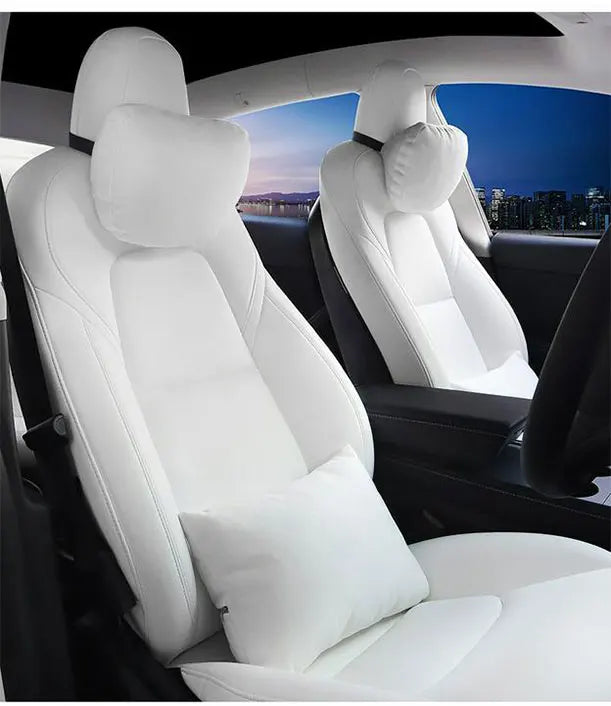 For Tesla Model 3 Y Car Neck Pillow Protective Lumbar Back Support Flocking High-Quality Headrest Lumbar Car Accessories