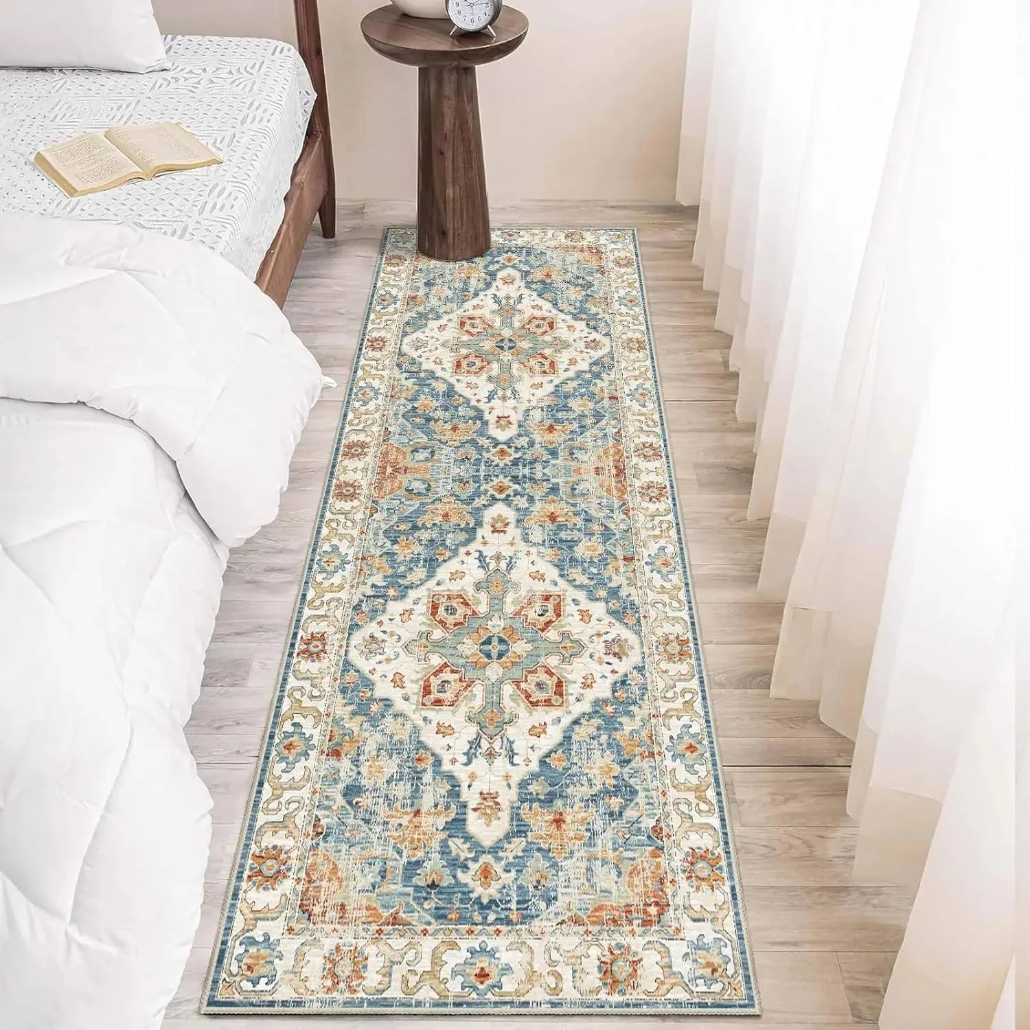 Vintage Bohemian Rug Stain Resistant Non Slip Bedroom Bedside Hallway Entrance Carpet Home Decor