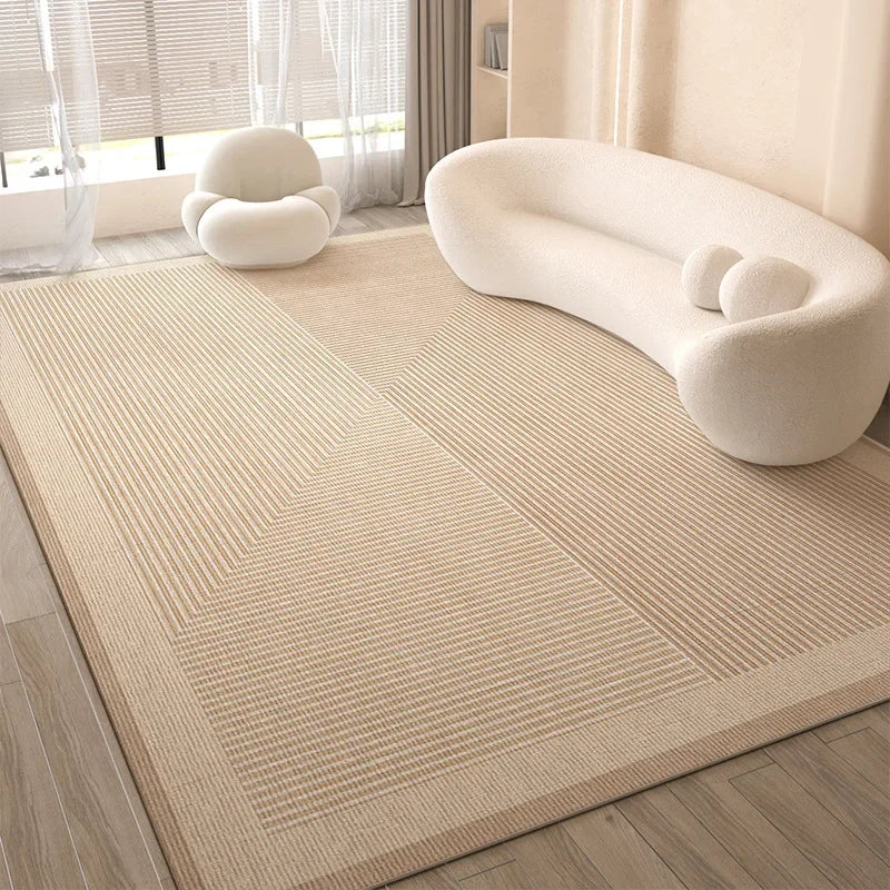 Cream Style Waterproof Living Room Carpet Anti Slip Bedroom Sofa Coffee Table Rug Modern Floor Mat