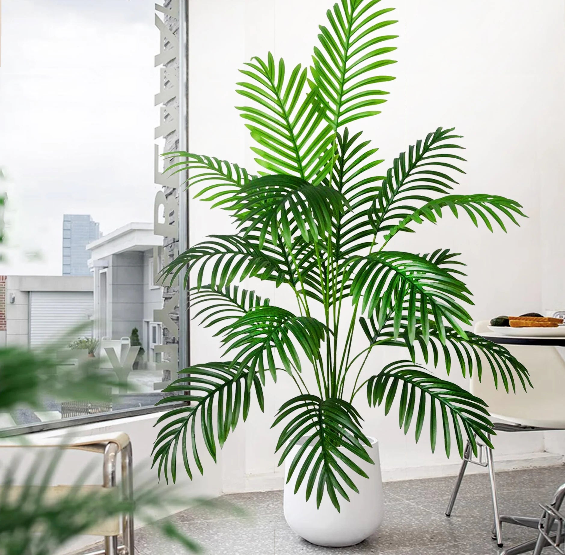 Artificial Palm Tree Decorative Leaves Tropical Fake Plant for Home and Garden Decoration
