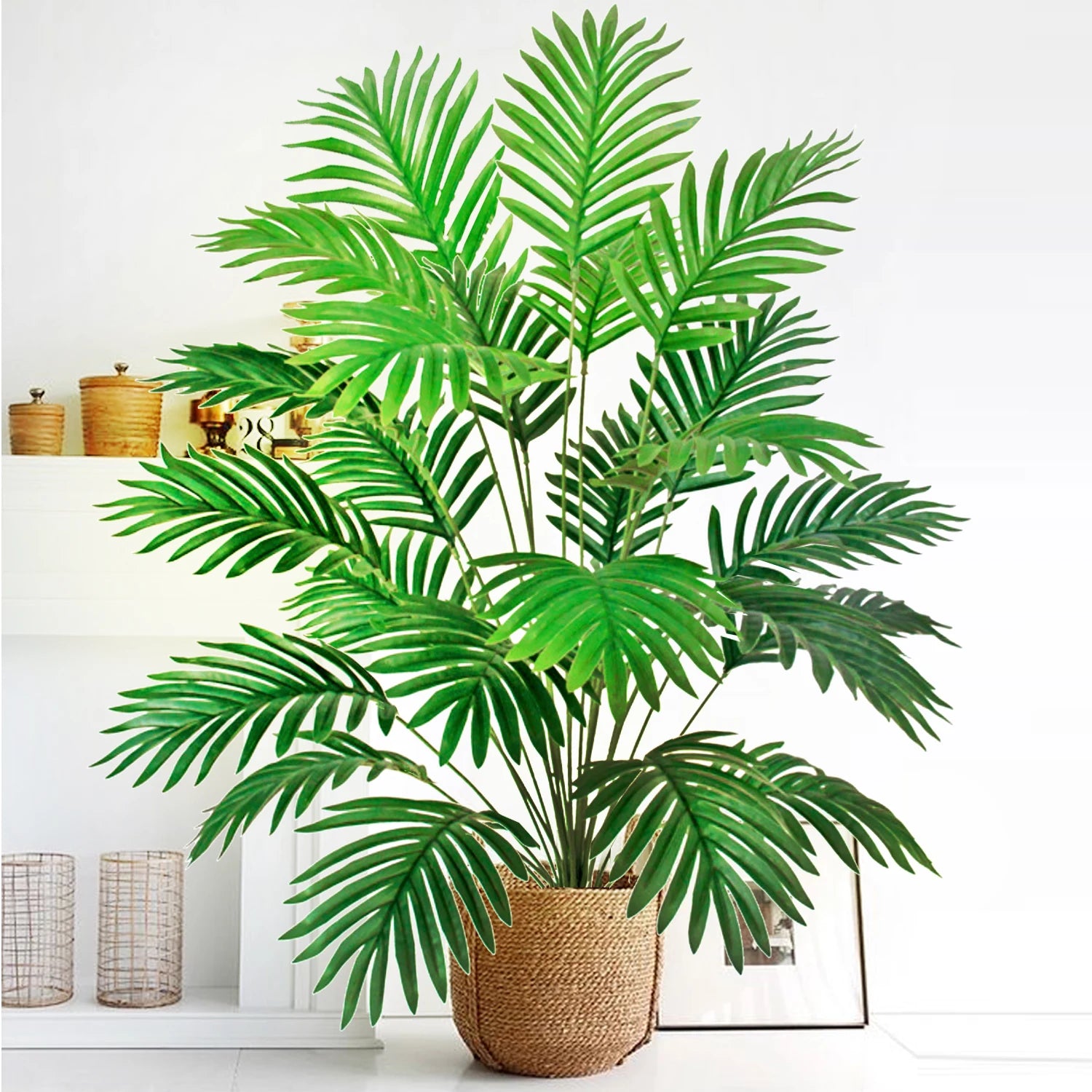 Artificial Palm Tree Decorative Leaves Tropical Fake Plant for Home and Garden Decoration