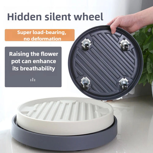ABS Thicken Flowerpot Tray Bottom Pad Plastic Stable Universal Mobile Tray Universal Wheel Bottom Support Flowerpot Base Garden