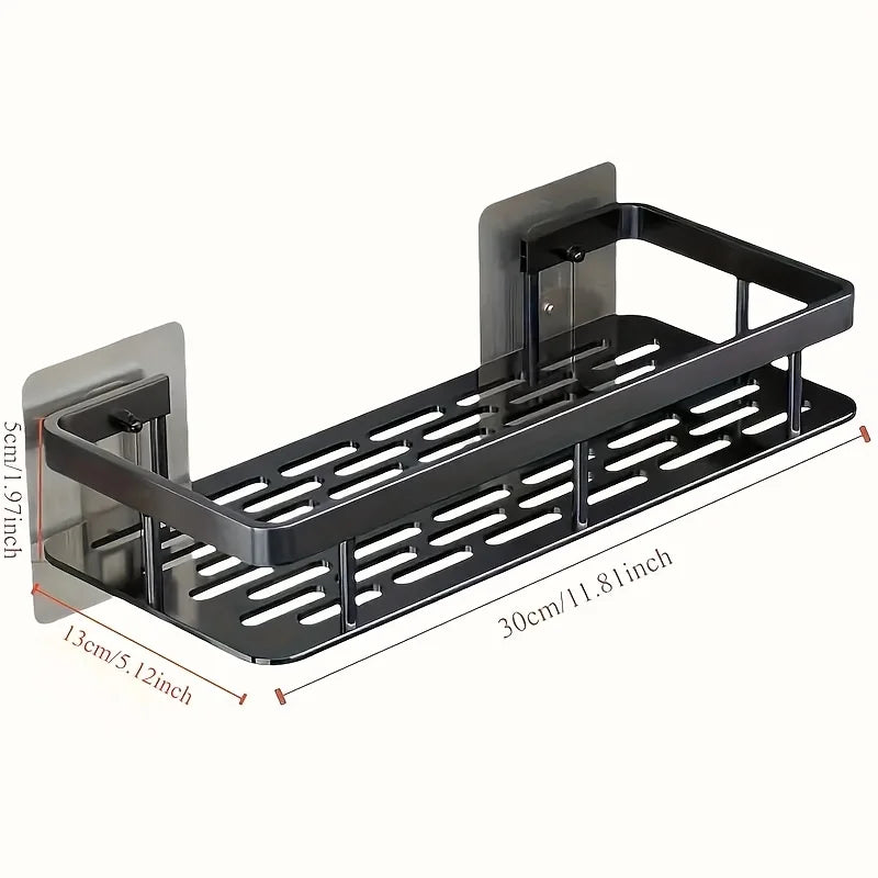 Wall Mounted Shower Rack Large Capacity No Drilling for Bathroom Kitchen Space Saving Easy Install Store Toiletries Cosmetics