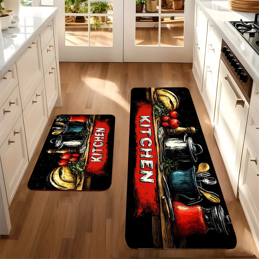 Autumn Maple Leaf Floor Rug Waterproof Anti Slip Kitchen Bathroom Door Mat Durable Easy Clean Carpet