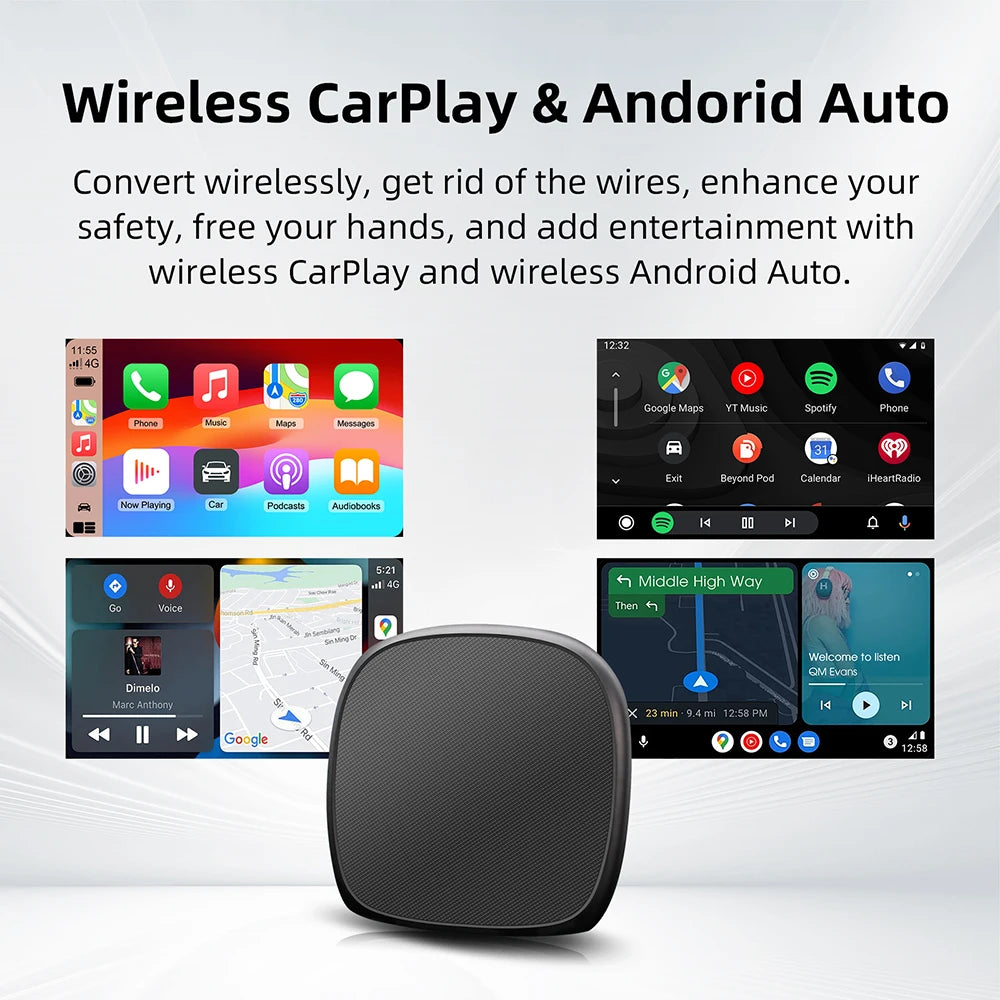 Premium 2-in-1 Wireless CarPlay & Android Auto Adapter – Plug & Play Smart USB Dongle for Seamless In-Car Connectivity