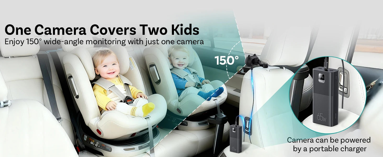 Ottocast Cabin Care Wireless CarPlay Baby Camera 1080P HD Backseat Monitor with Night Vision
