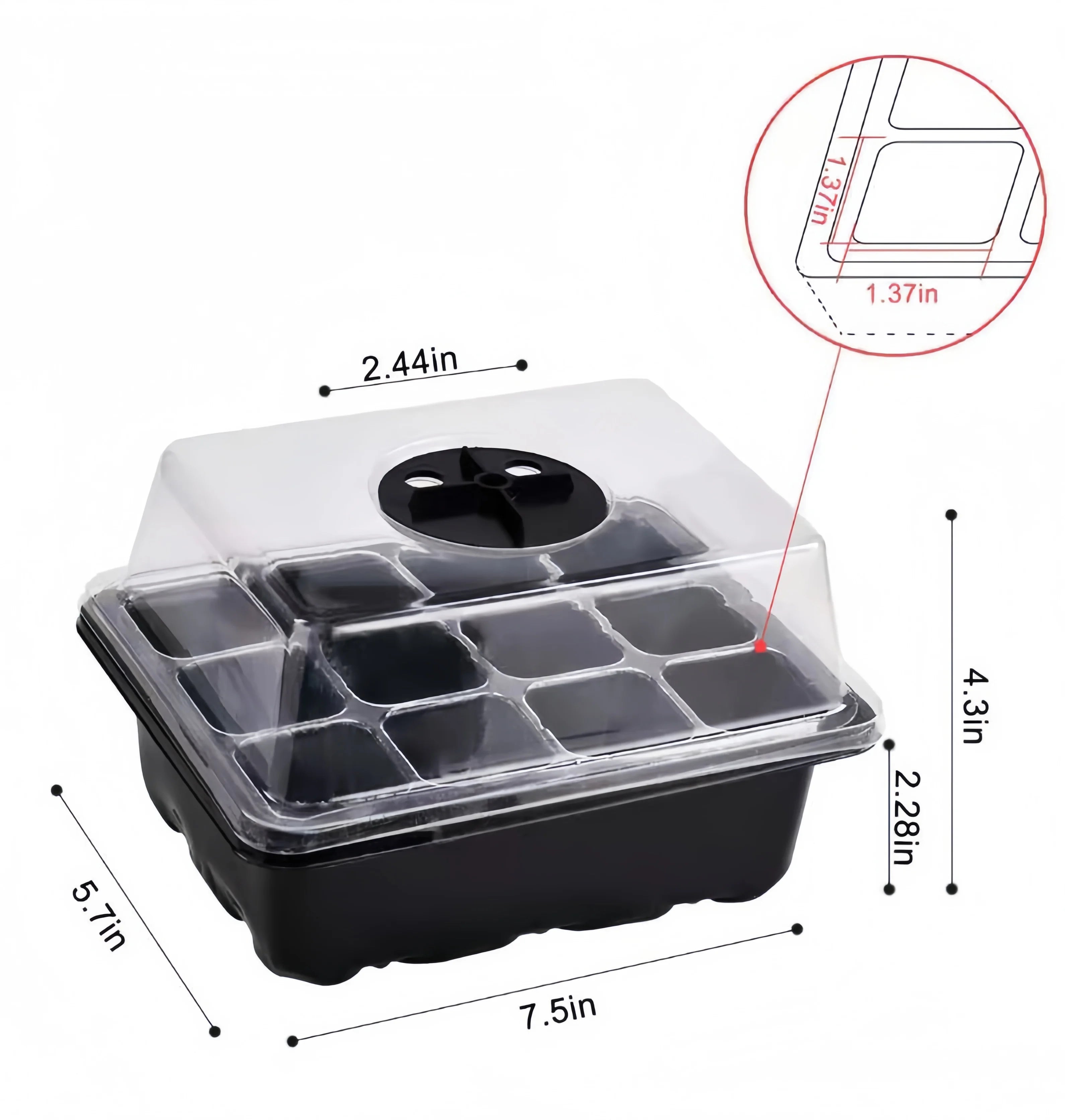 Seed Starter Tray Seedling Kit with Humidity Dome and Base Indoor Mini Greenhouse