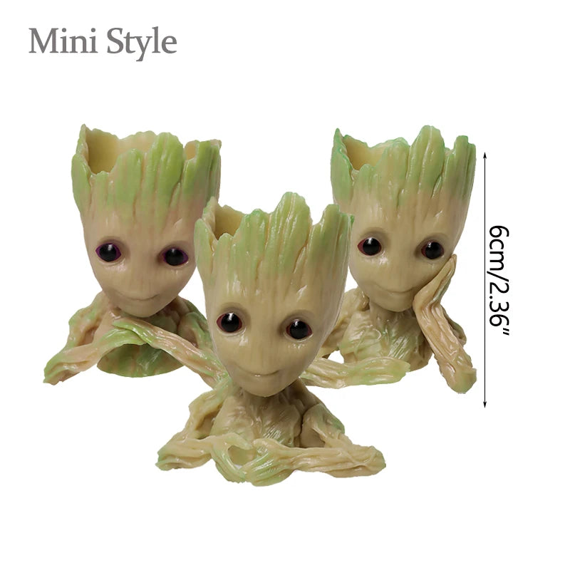 Mini Groot Figurine Home Decor Cartoon Tree Man Desk Ornament Creative Plant Holder Gift