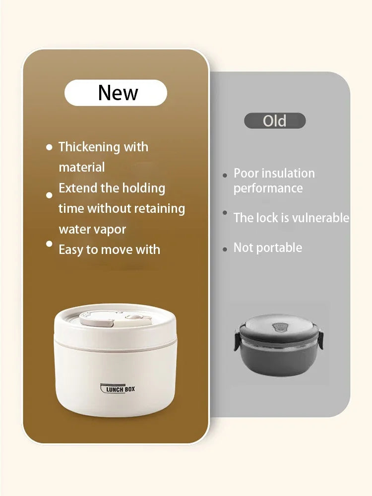 304 Stainless Steel Insulated Lunch Box Stackable Leakproof Bento Container Microwave Safe Food Storage