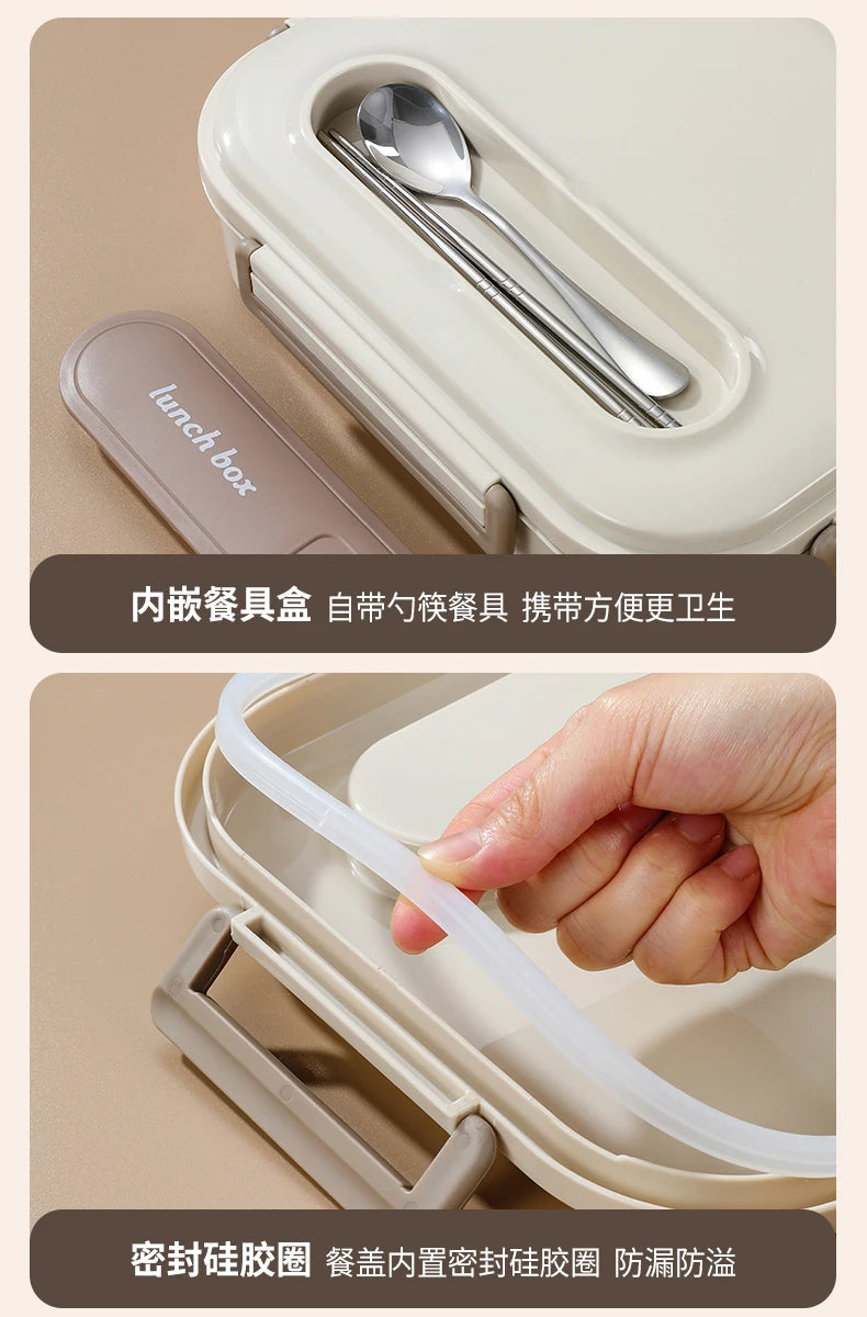 Stainless Steel Kids Lunch Box Compartment Bento Container Insulated Food Storage with Bag for School