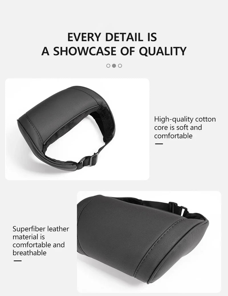 Oulex Seat Headrest Neck Pillow for Tesla Model 3/Y Juniper 19-25 Car Neck Support Pillow Nappa Leather Seat Headreck Car Access