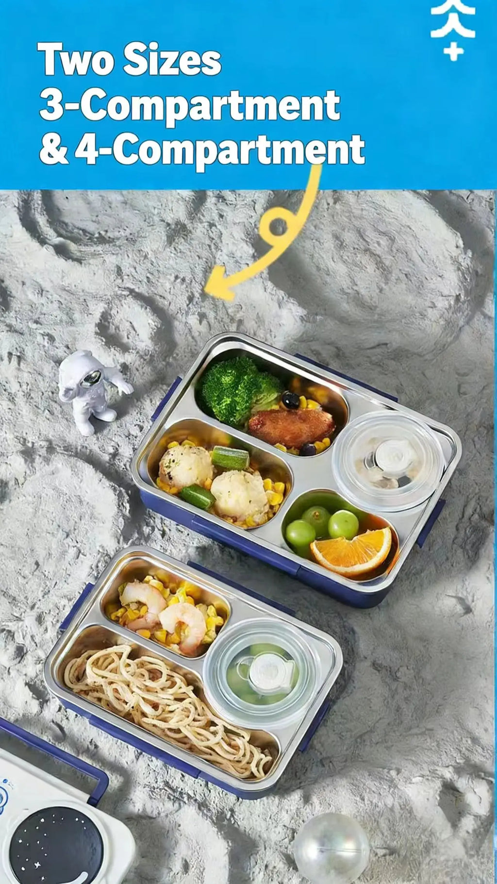 Food-grade stainless steel lunch box, student compartment plate, kids insulated bento box, kindergarten plate