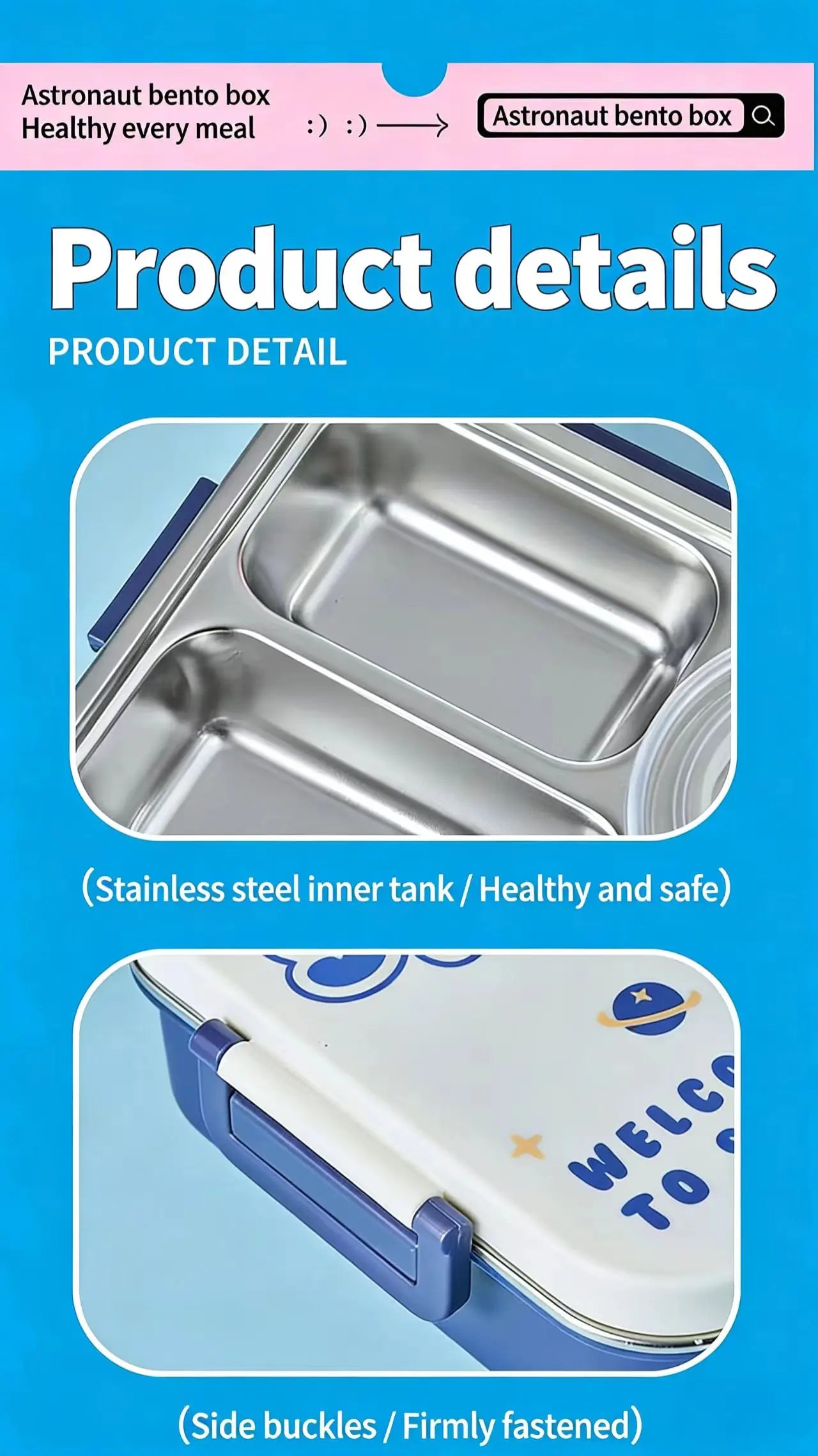 Food-grade stainless steel lunch box, student compartment plate, kids insulated bento box, kindergarten plate