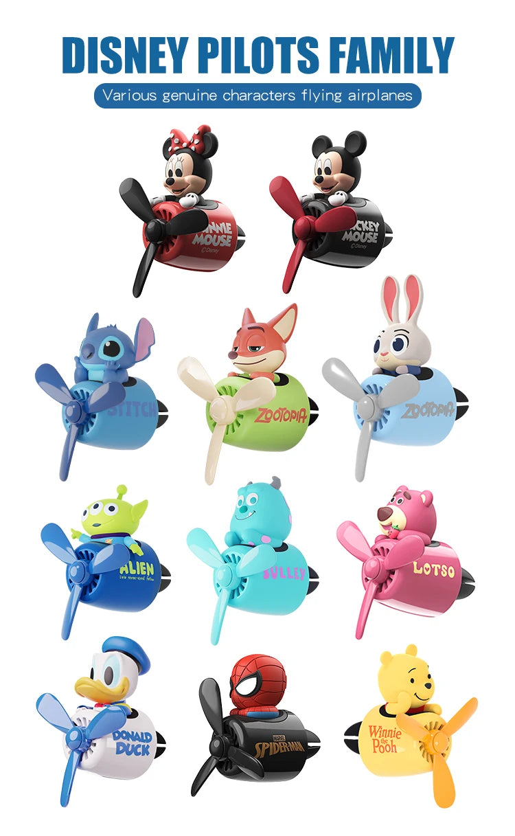 Winnie the Pooh Pilot Car Air Freshener Cute Cartoon Vent Clip Fragrance Diffuser Interior Decoration
