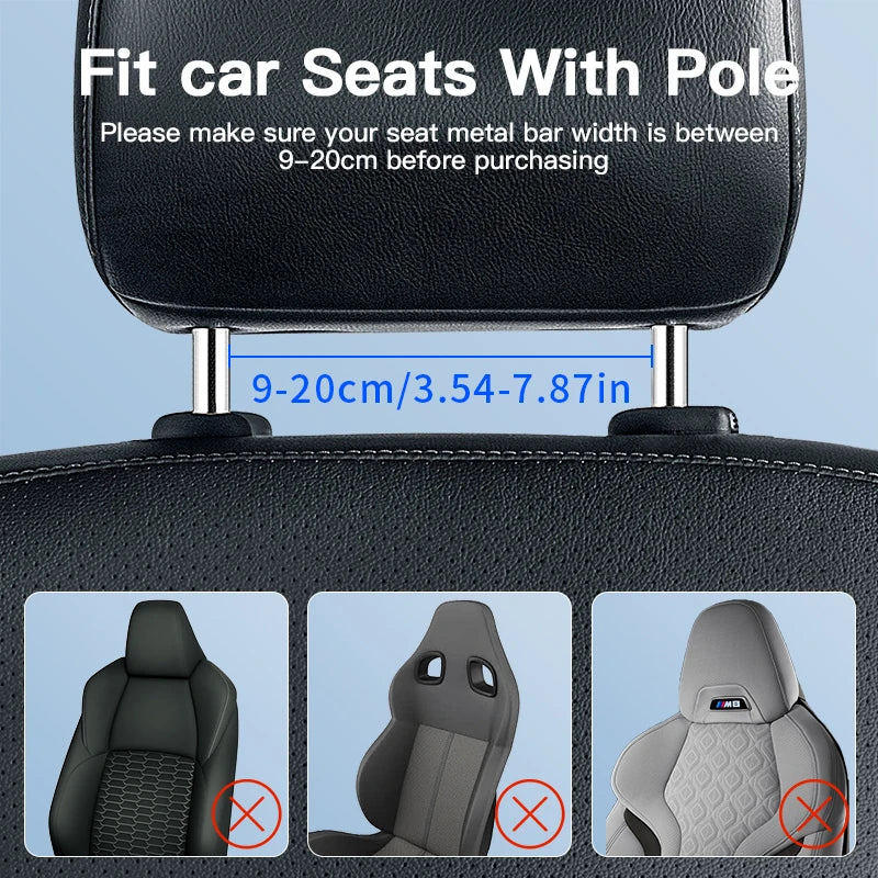 Leather Car Headrest Pillow Memory Foam Neck Support Cushion Adjustable Auto Accessory