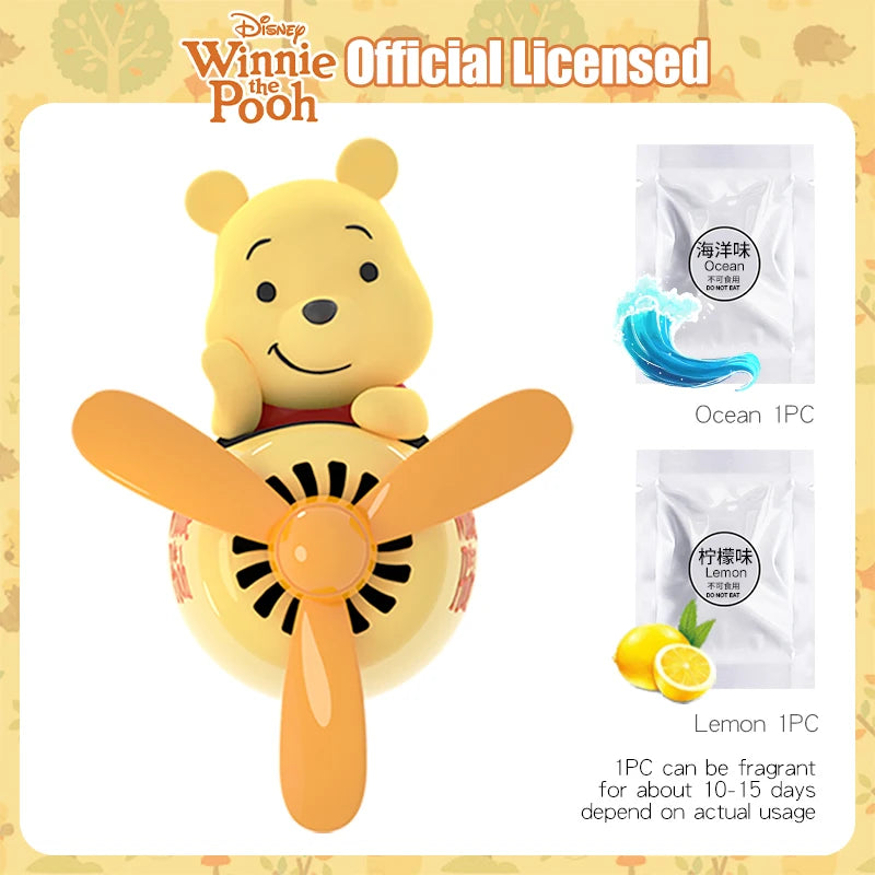 Winnie the Pooh Pilot Car Air Freshener Cute Cartoon Vent Clip Fragrance Diffuser Interior Decoration