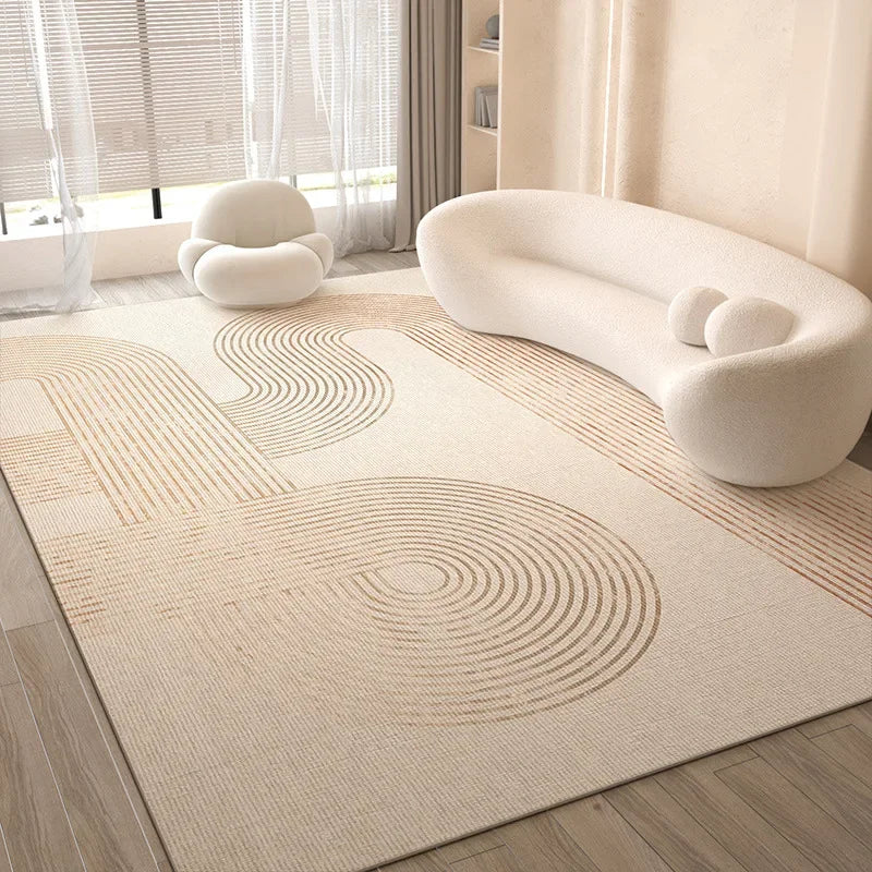 Cream Style Waterproof Living Room Carpet Anti Slip Bedroom Sofa Coffee Table Rug Modern Floor Mat