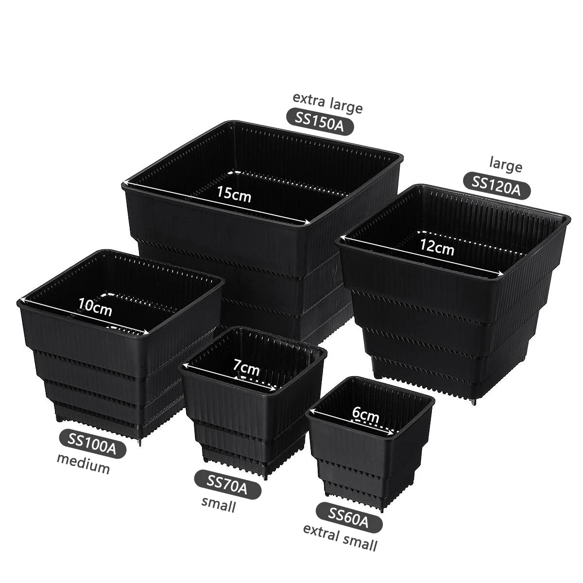 MESHPOT 6 Pack Square Succulent and Cactus Pots