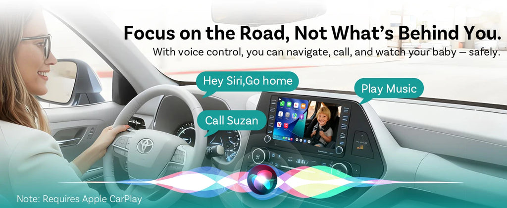 Ottocast Cabin Care Wireless CarPlay Baby Camera 1080P HD Backseat Monitor with Night Vision