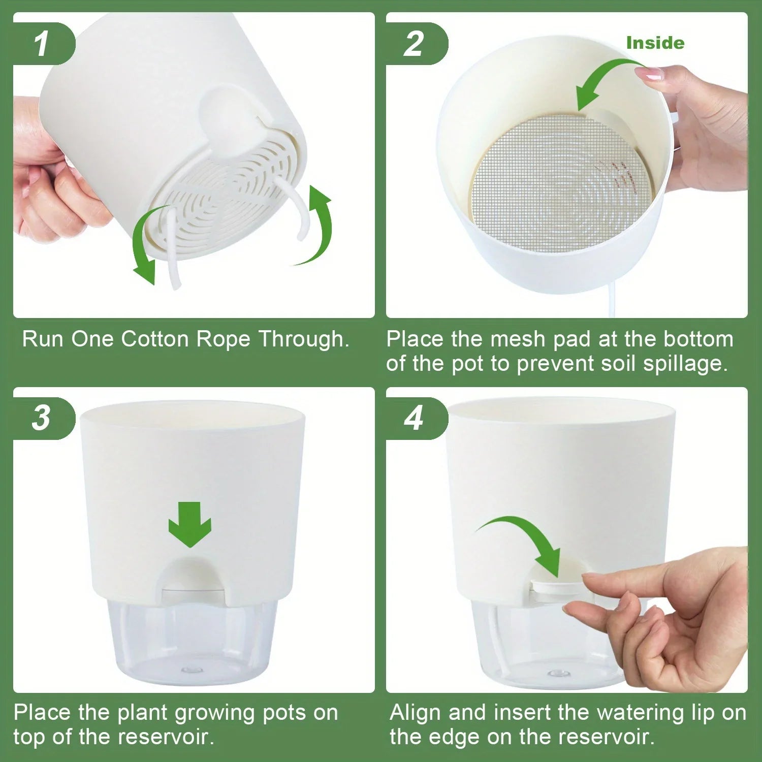 Self-Watering Plant Pots Set (5 or 10 Pack) – Double-Layer Hydroponic Flower & Succulent Planters for Home & Office Décor