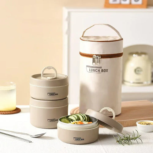 304 Stainless Steel Insulated Lunch Box Stackable Leakproof Bento Container Microwave Safe Food Storage