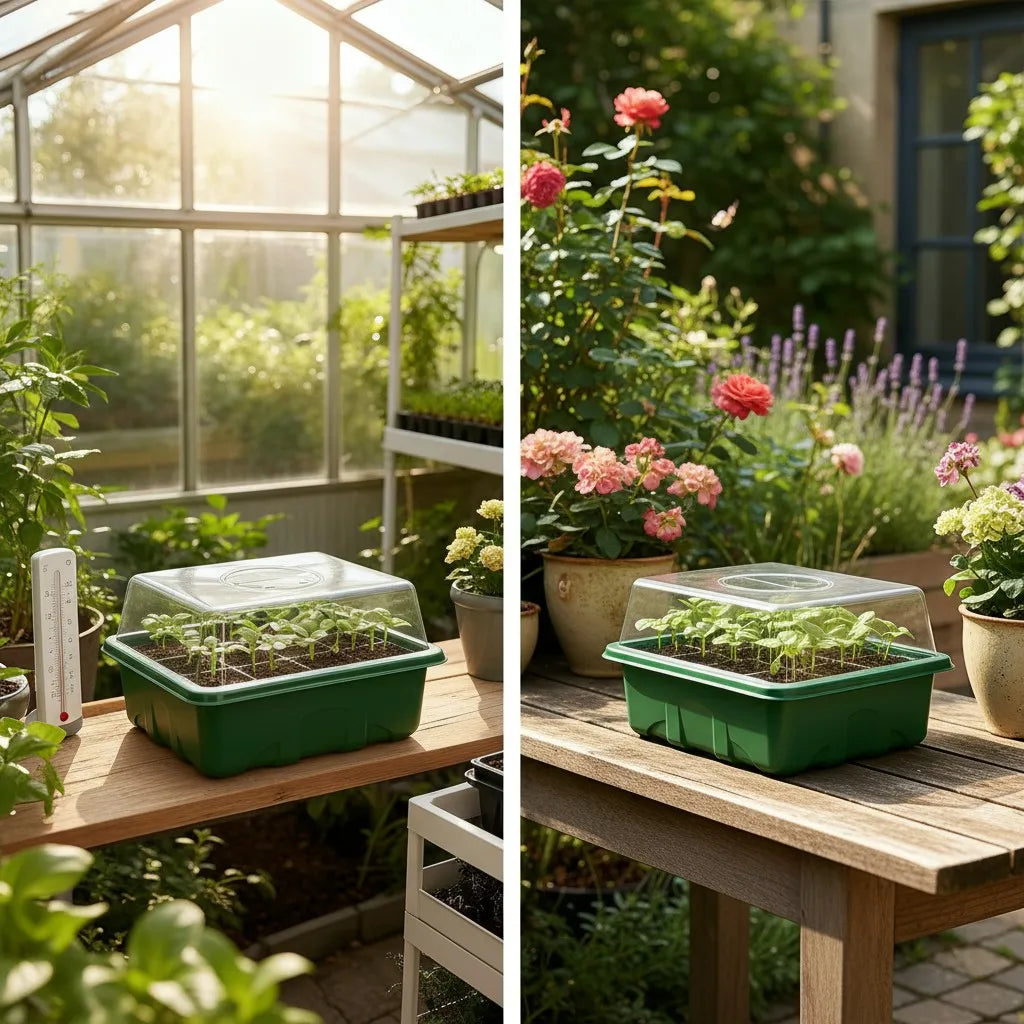 Seed Starter Tray Seedling Kit with Humidity Dome and Base Indoor Mini Greenhouse