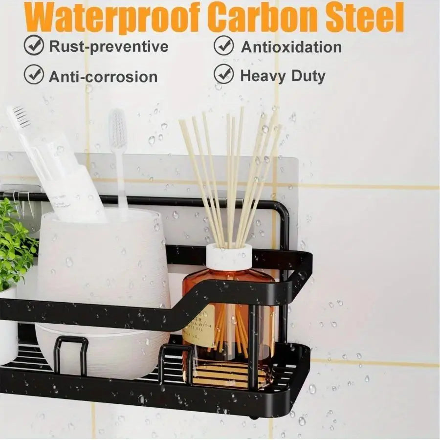 Premium Adhesive Shower Caddy Organizer Set 3 Pack / 5 Pack Rustproof Stainless Steel Bathroom Storage Shelf