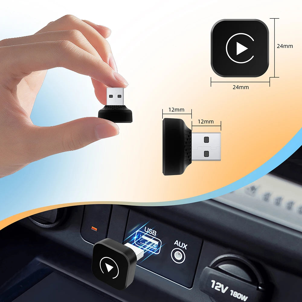 2 in 1 Wireless CarPlay and Android Auto Adapter Plug and Play Smart Car Dongle