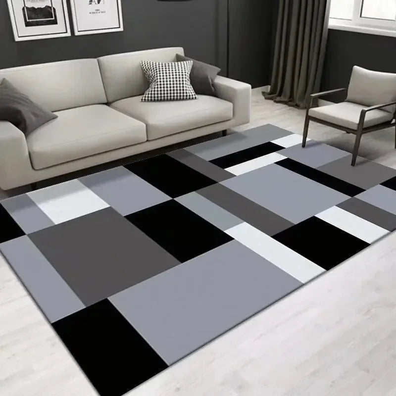 VIKAMA Bedroom Study Floor MAT Geometric Crystal Velvet Carpet Living Room Three-Dimensional Diamond Grid Paving Large Carpet